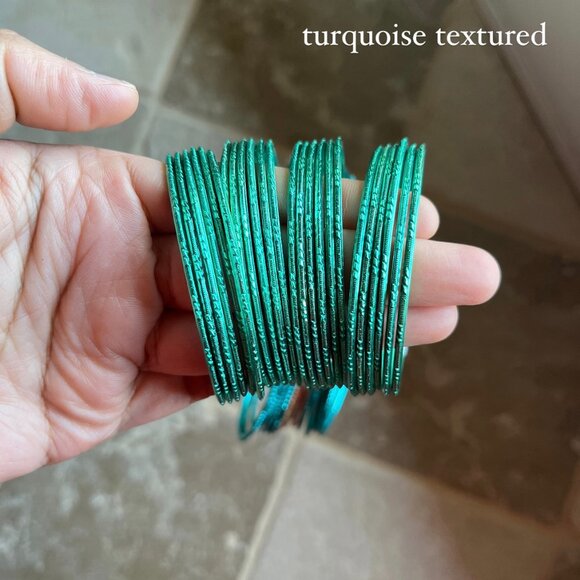 Blue Teal Aquamarine sparkle bangle set princess jasmine bollywood - Picture 11 of 17